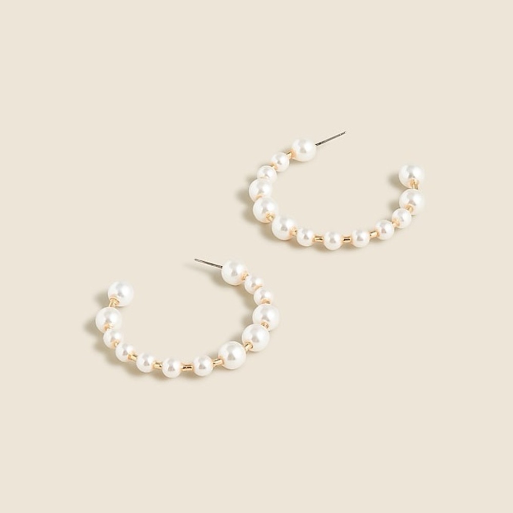 J Crew • Bead hoop earrings